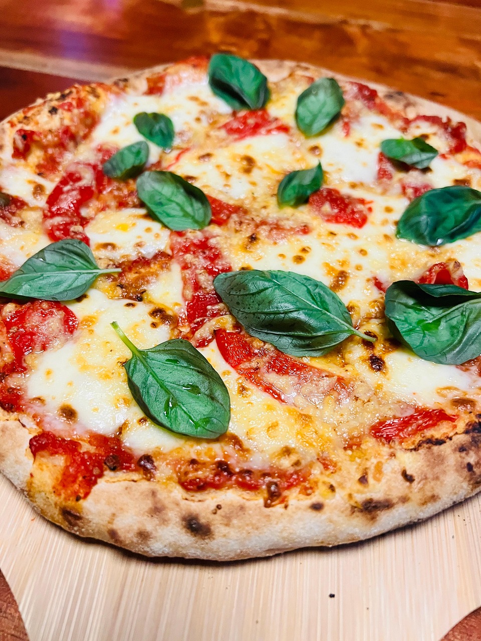 pizza, neapolitan, basil, tomatoes, cheese, italy, nourishment, plate